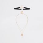 River Island Womens Gold Tone Facetted Choker Multipack