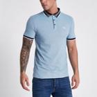 River Island Mens Muscle Fit Wasp Embroidery Polo Shirt