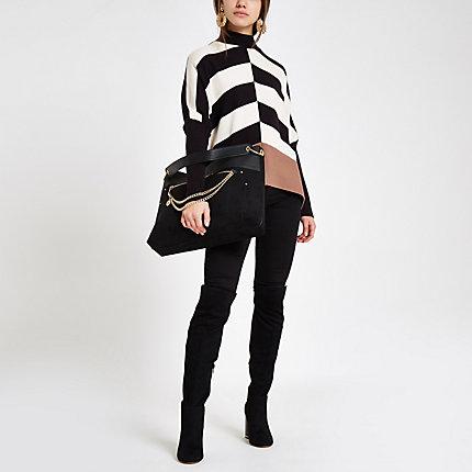 River Island Womens Petite Knit Colour Block Jumper