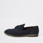 River Island Mens Suede Tassel Front Textured Loafers