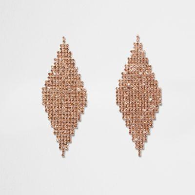 River Island Womens Rhinestone Pave Diamond Earrings