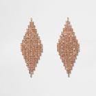 River Island Womens Rhinestone Pave Diamond Earrings