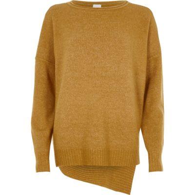 River Island Womens Yellow Asymmetric Jumper