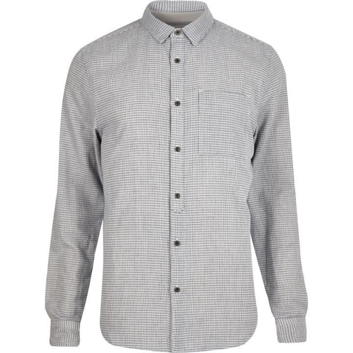 River Island Mensblue Half Placket Detail Shirt