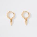 River Island Womens Gold Colour Spike Hoop Earrings