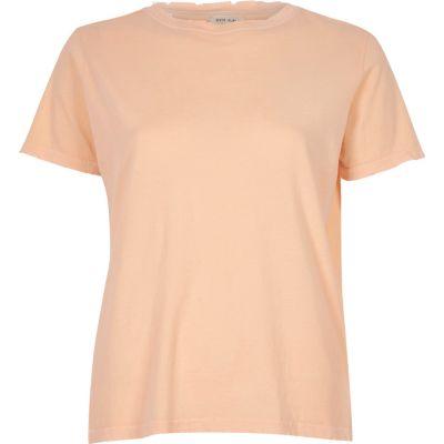 River Island Womens Nude Distressed T-shirt