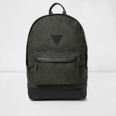 River Island Menskhaki Faux Suede Backpack