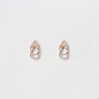 River Island Womens Rose Gold Tone Diamante Interlink Earrings
