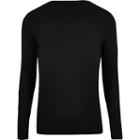 River Island Mens Ribbed Crew Neck Long Sleeve Top