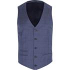 River Island Mens Subtle Check Wool-blend Vest