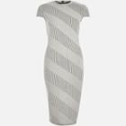 River Island Womens Stripe Jersey Bodycon Midi Dress