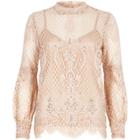 River Island Womens Lace High Neck Beaded Top