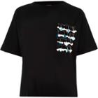 River Island Womens Sequin Pocket Boxy T-shirt