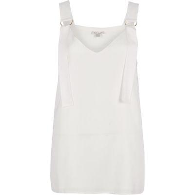 River Island Womens White D-ring Strap Tunic