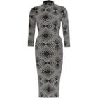 River Island Womens Silver Turtle Neck Bodycon Dress