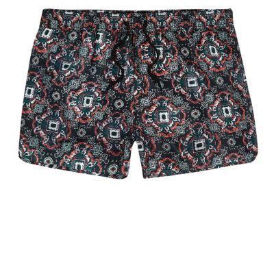 River Island Mens Big And Tall Tile Print Swim Shorts
