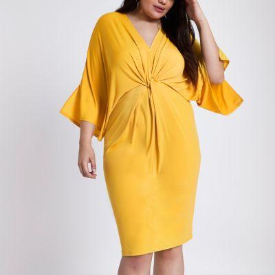 River Island Womens Plus Twist Ring Front Midi Dress