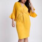River Island Womens Plus Twist Ring Front Midi Dress