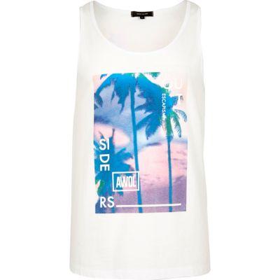 River Island Mens White Palm Tree Printk