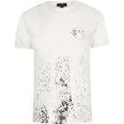 River Island Mens White 'nyc' Paint Splat T-shirt