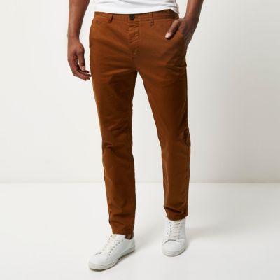 River Island Mens Rust Slim Fit Pants