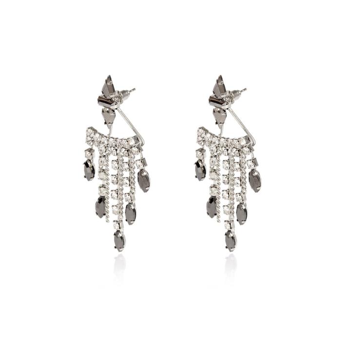 River Island Womens Hematite Front And Back Earrings