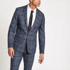 River Island Mens Bright Check Skinny Suit Jacket