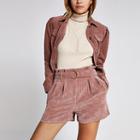 River Island Womens Corduroy Paperbag Belted Shorts
