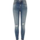 River Island Womens Bleach Ripped Amelie Super Skinny Jeans