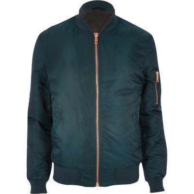 River Island Mens Dark Bomber Jacket