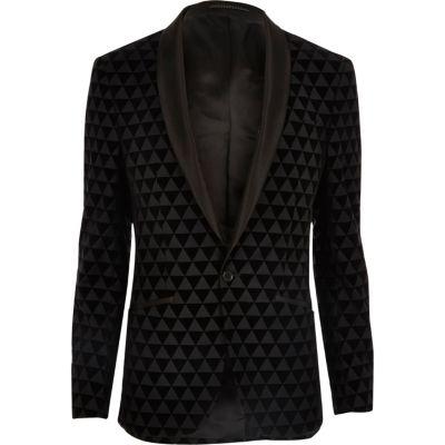 River Island Mens Geo Print Skinny Fit Blazer