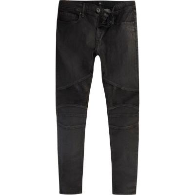 River Island Mens Danny Biker Super Skinny Jeans