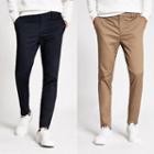 River Island Mens Skinny Sid Chino Trousers 2 Pack