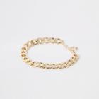 River Island Womens Gold Tone Chunky Curb Chain Anklet