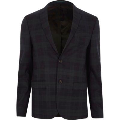 River Island Mens Check Super Skinny Fit Suit Jacket