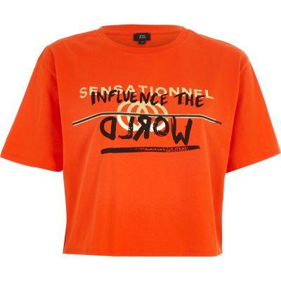 River Island Womens 'influence' Foil Print Cropped T-shirt