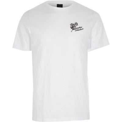 River Island Mens Big And Tall White 'paradise' T-shirt