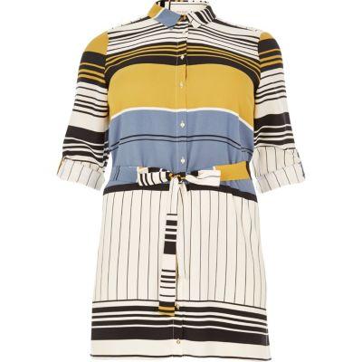 River Island Womens Ri Plus Stripe Print Shirt Dress