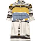 River Island Womens Ri Plus Stripe Print Shirt Dress