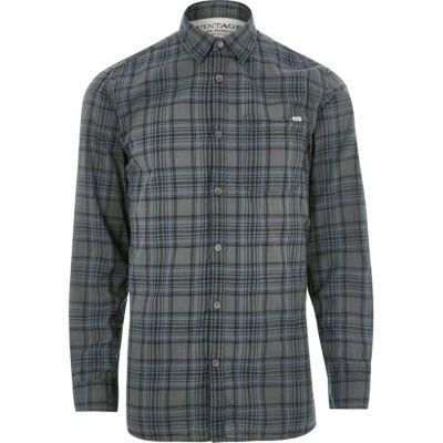 River Island Mensgrey Jack & Jones Vintage Casual Check Shirt