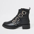 River Island Womens Buckle Strap Bunky Ankle Boots