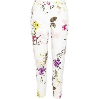 River Island Womens Floral Print Cigarette Trousers