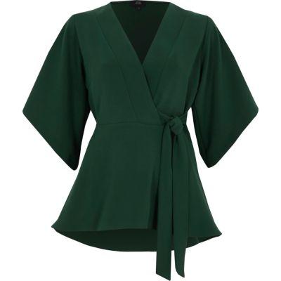 River Island Womens Kimono Sleeve Tie Side Top