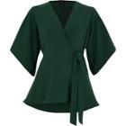 River Island Womens Kimono Sleeve Tie Side Top