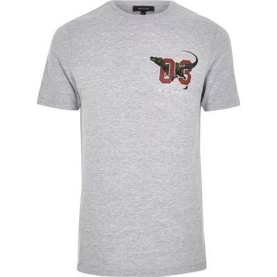 River Island Mens Dinosaur Print T-shirt