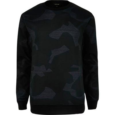 River Island Mens Camo Scuba Sweatshirt