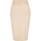 River Island Womens Faux Suede Midi Pencil Skirt