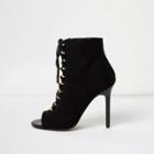River Island Womens Open Toe Lace-up Heeled Boots