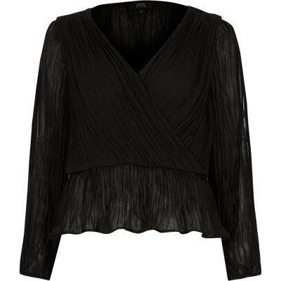 River Island Womens Petite Pleated Wrap Top