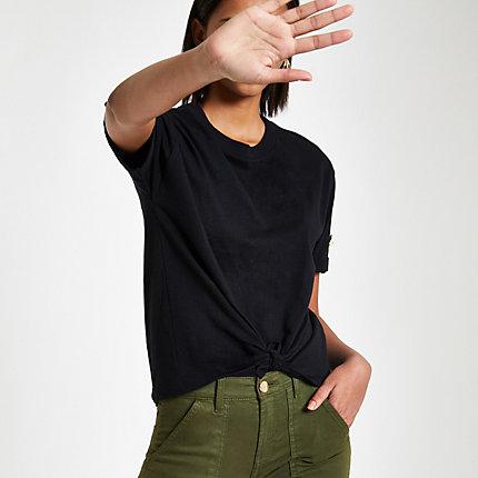 River Island Womens Knot Front T-shirt